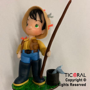 ADORNO PROFESION PESCADOR PORCELANA FRIA x 1